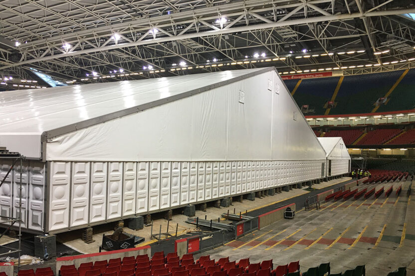 Dragon heart hospital tents within stadium 1200px